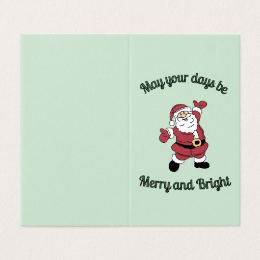 Grappige vrolijke kerstman Kaart (Buitenkant ongevouwen)