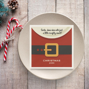 Grappige Vrolijke Kerstman Ondeugend & Nice Servetten