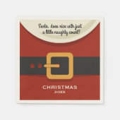 Grappige Vrolijke Kerstman Ondeugend & Nice Servetten (Voorkant)