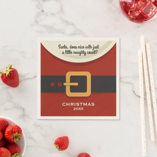 Grappige Vrolijke Kerstman Ondeugend & Nice Servetten (Insitu)