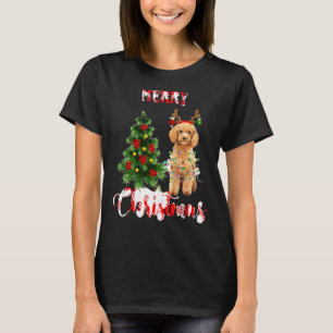 Grappige Vrolijke Kerstmis Poedel Moeder Hond Kran T-shirt