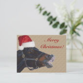 Grappige Vrolijke Kerstmis van het Pony Feestdagenkaart (Staand voorkant)