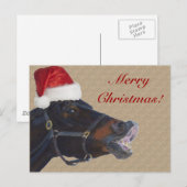Grappige Vrolijke Kerstmis van het Pony Feestdagenkaart (Voorkant / Achterkant)