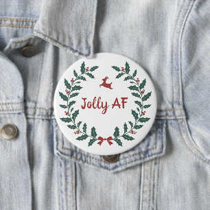 Grappige vrolijke Kerstvakantiekrans Ronde Button 4,0 Cm