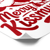 Grappige vrolijke Kusmijn Kerstmis Grappige Kerstm Poster (Hoek)