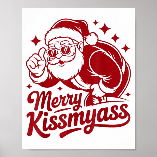 Grappige vrolijke Kusmijn Kerstmis Grappige Kerstm Poster (Voorkant)