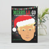 Grappige vrolijke La Go Trump Pun Kerstmis   Feestdagenkaart (Staand voorkant)
