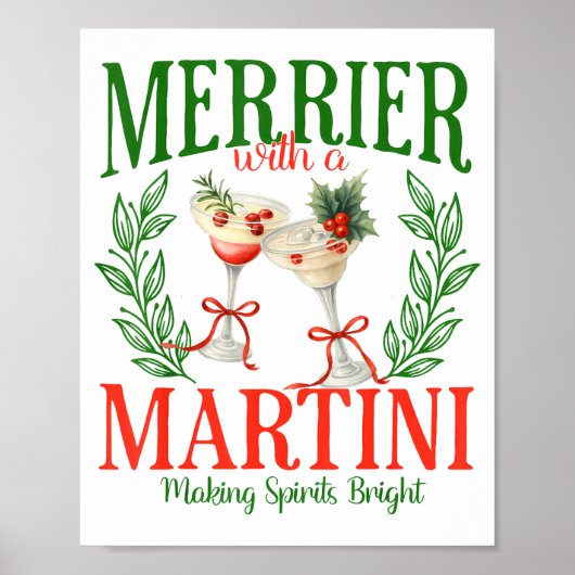 Grappige Vrolijker Met Een Martini Bachelorette Vr Poster (Voorkant)