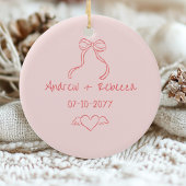 Grappige vrolijkheid en getrouwde handgetekende bo keramisch ornament