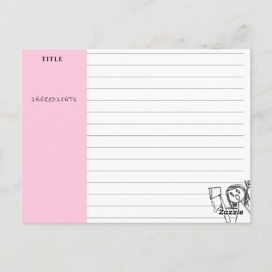 Grappige vrouw chef-kok fantasie gepersonaliseerde briefkaart (Achterkant)