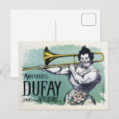  grappige vrouw die trombone speelt briefkaart (Voorkant / Achterkant)