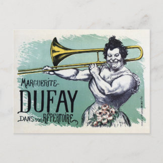  grappige vrouw die trombone speelt briefkaart