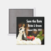 Grappige Vrouw Dragging Man Save the Date Magnet (Voorkant / Achterkant)