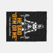 Grappige Vrouw Gewichtheffen Bodybuilding Gezegde Fleece Deken (Voorkant (Horizontaal))