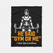 Grappige Vrouw Gewichtheffen Bodybuilding Gezegde  Fleece Deken (Voorkant)