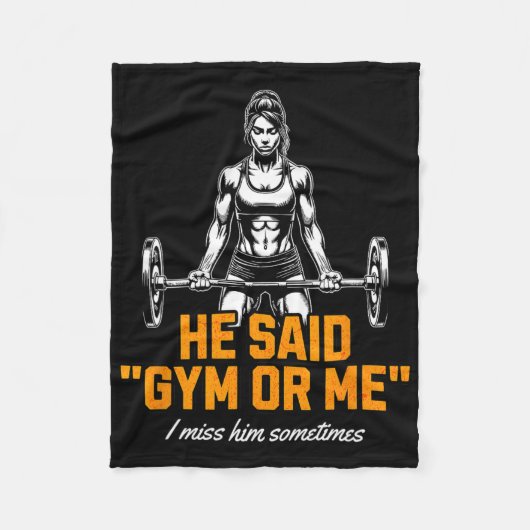 Grappige Vrouw Gewichtheffen Bodybuilding Gezegde Fleece Deken (Voorkant)