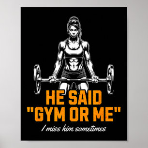 Grappige Vrouw Gewichtheffen Bodybuilding Gezegde  Poster