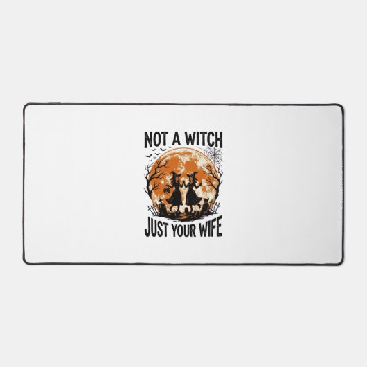 Grappige vrouw Halloween Vintage Heks Maan Design_ Bureaumat (Voorkant)