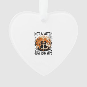 Grappige vrouw Halloween Vintage Heks Maan Design_ Ornament