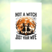 Grappige vrouw Halloween Vintage Heks Maan Design_ Raamsticker (Vel 3)