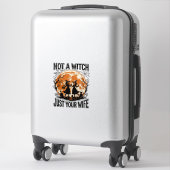 Grappige vrouw Halloween Vintage Heks Maan Design_ Sticker (Koffer)
