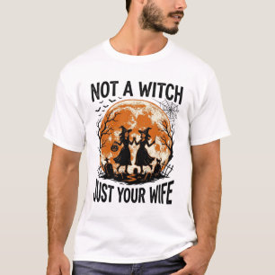 Grappige vrouw Halloween Vintage Heks Maan Design_ T-shirt
