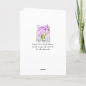 Grappige vrouw humor verjaardagskaart - moet terug kaart (Achterkant)