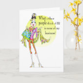 Grappige vrouw humor verjaardagskaart - moet terug kaart (Gele Bloem)