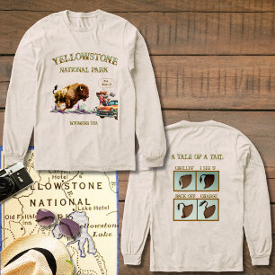 Grappige vrouw in auto maakt foto Bison T-Shirt