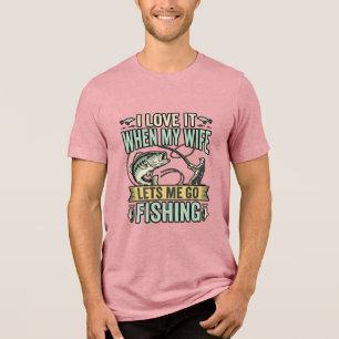 Grappige vrouw laat me gaan vissen vintage shirt o