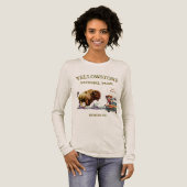 Grappige vrouw maakt foto van bizon buffel T-shirt (Voorkant)