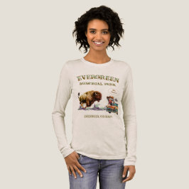 Grappige vrouw maakt foto van wilde bizon T-shirt