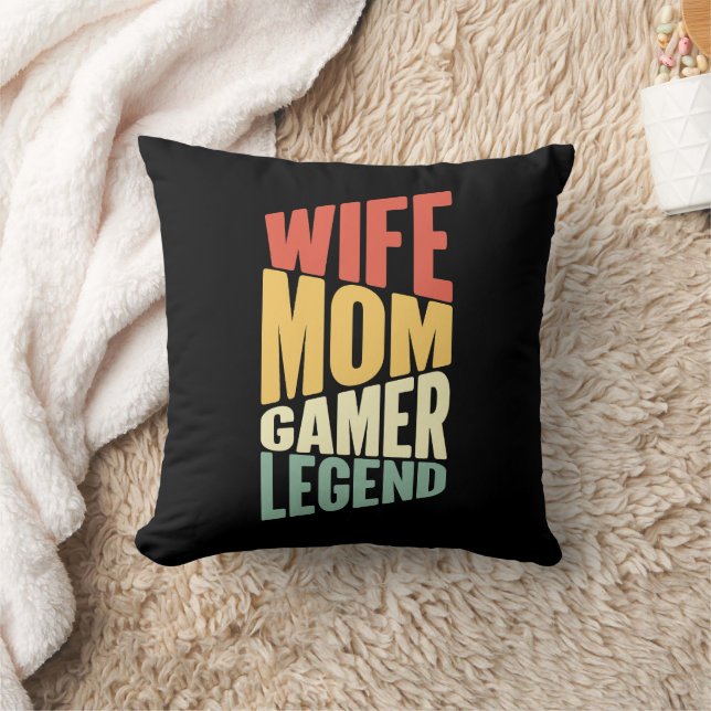 Grappige Vrouw Mama gamer woordkunst Kussen (Deken)