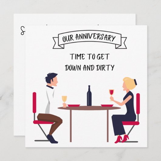 Grappige VROUW-MAN "Tijd om neer & Vuil" (Voorkant / Achterkant)