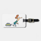 Grappige vrouw met emotionele bagage bagagelabel (Voorkant horizontaal)