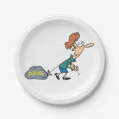 Grappige vrouw met emotionele bagage papieren bordje (Voorkant)