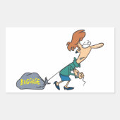 Grappige vrouw met emotionele bagage rechthoekige sticker (Voorkant)