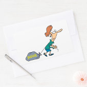 Grappige vrouw met emotionele bagage rechthoekige sticker