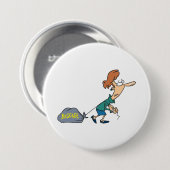Grappige vrouw met emotionele bagage ronde button 7,6 cm (Voorkant /achterkant)
