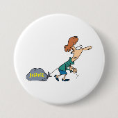 Grappige vrouw met emotionele bagage ronde button 7,6 cm (Voorkant)