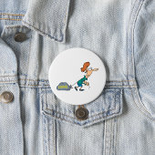Grappige vrouw met emotionele bagage ronde button 7,6 cm