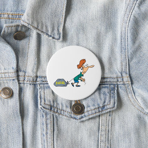 Grappige vrouw met emotionele bagage ronde button 7,6 cm
