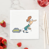 Grappige vrouw met emotionele bagage servet (Insitu)