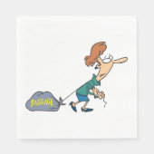 Grappige vrouw met emotionele bagage servet (Voorkant)