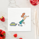 Grappige vrouw met emotionele bagage servet