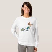 Grappige vrouw met emotionele bagage t-shirt (Voorkant volledig)