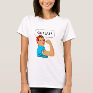 Grappige vrouw met prik cartoon t-shirt