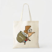 Grappige vrouw met zware postzak tote bag (Voorkant)