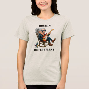 Grappige Vrouw Pensionering Tri-Blend Shirt