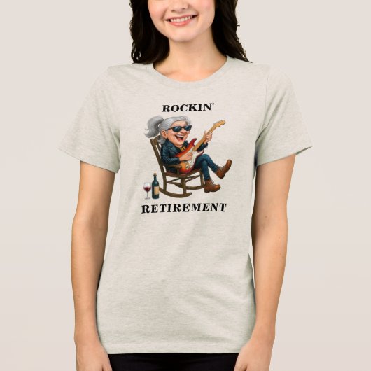 Grappige Vrouw Pensionering Tri-Blend Shirt (Voorkant)